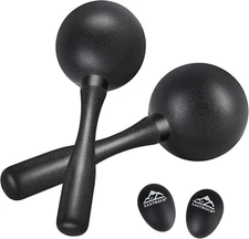EASTROCK Maracas Shaker Rattles ABS Sand Hammer Hand Percussion a, black 