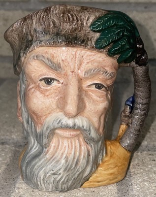Royal Doulton Robinson Crusoe Character Toby Jug Small Mug D6539 3 3/4  Vintage