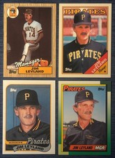 TOPPS TIFFANY - JIM LEYLAND - 4 CARD LOT - 87-88-89-90