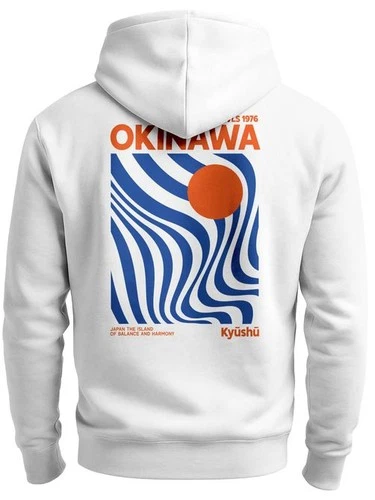 Mens Sweat Jacket Back Print Okinawa Japan Zip Jacket Zip Hoodie Men Asian