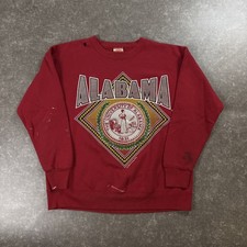 Vintage 1990 Alabama Crimson Tide Sweatshirt Nutmeg Mills XL Red Made in USA