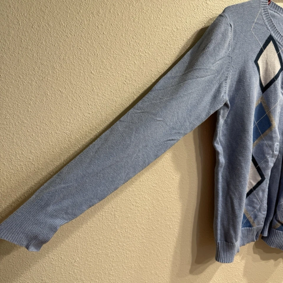 Cherokee Boys M Cotton Blend Argyle Multicolor Cardigan Long Sleeve Sweater - Image 3 of 4