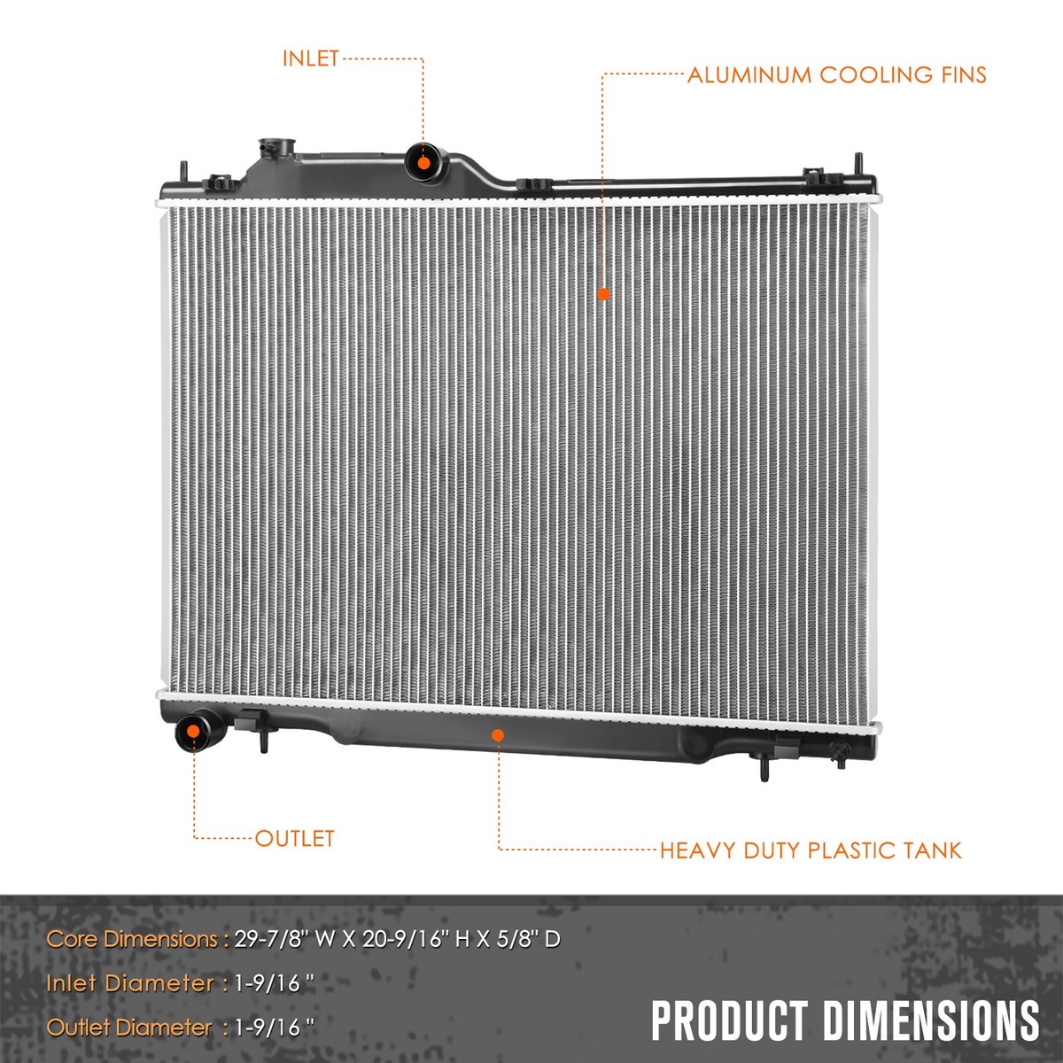 dpi 2814 oe style 1 row cooling radiator