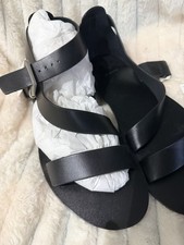Marks & Spencer Black Leather Summer Sandals Size 7 New With Tags