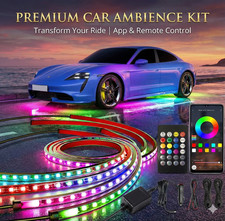 RGB-IC Car Underglow Lights Kit Dream Color Neon LED Strip App Remote Music Sync