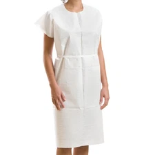 Graham Medical Disposable Adult Tissue-Poly Exam Gown One Size Fits Most 50 Ct