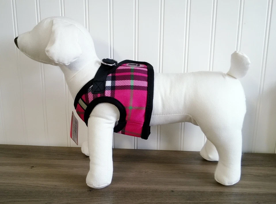 The Worthy Dog SideKick Harness Pink Plaid Walking Vest Tiny Cat Puppy  L XL Dog - Image 2 of 4