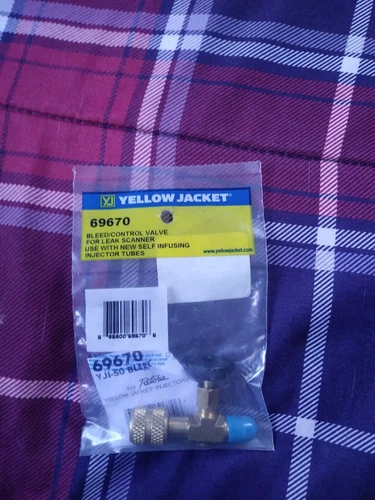 YELLOW JACKET PT# 69670 BLEED/CONTROL VALVE FOR LEAK SCANNER 1/4" FLARE NEW