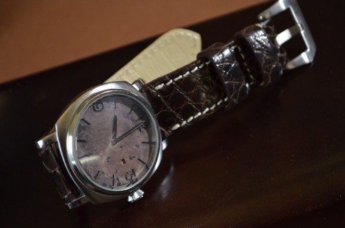 CORREA RELOJ 26 24 22 MM GENUINA PIEL ALIGATOR MARRON II MA STRAP APTA PANERAI - Picture 11 of 12