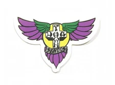 Dogtown Wings Skateboard Sticker 5" Purple-Green