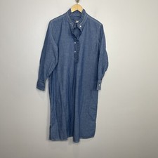 Tory Burch Women Size S Blue Chambray Denim Shirt Blouse Dress Pockets