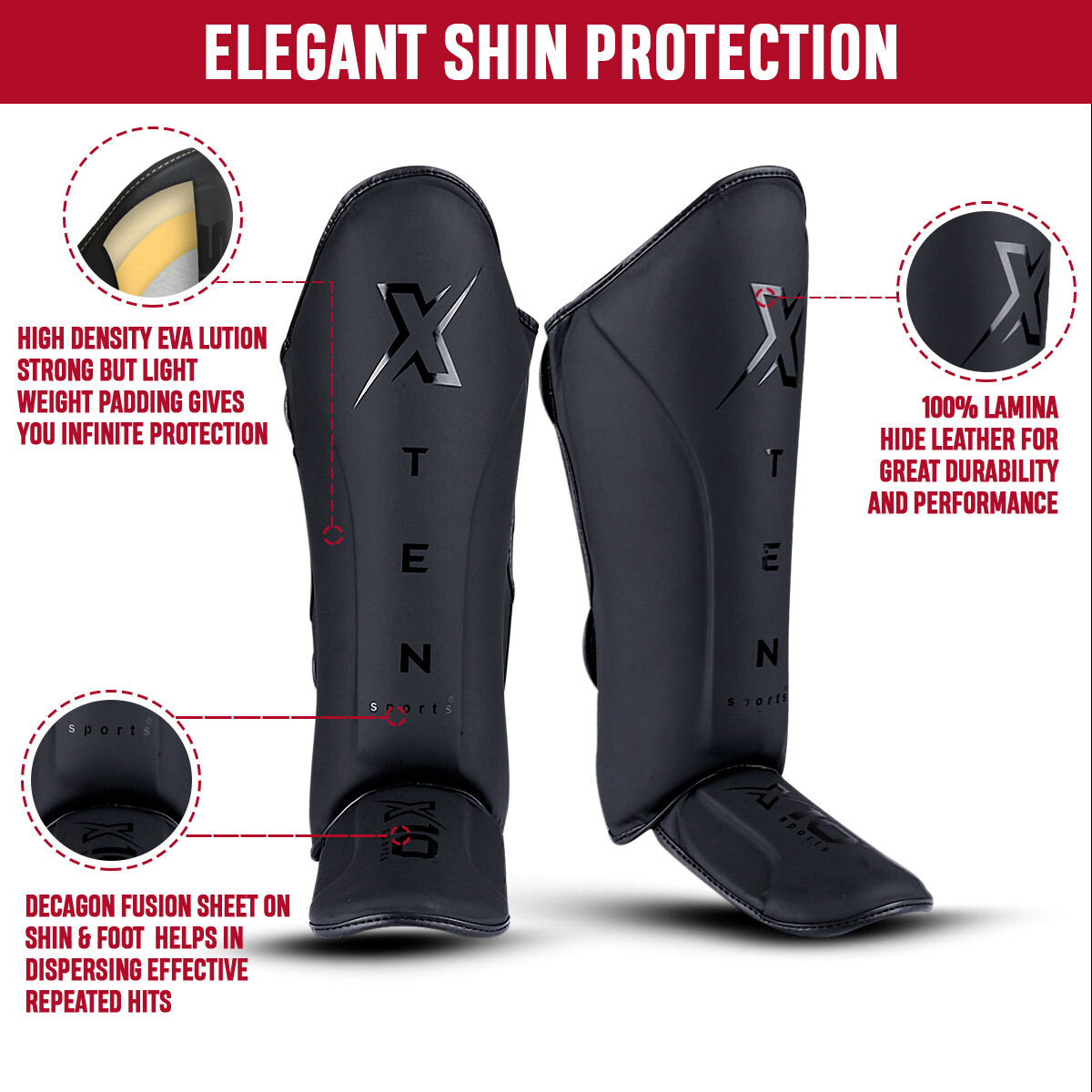 Muay Thai MMA Shin Pads Integrated Gel Pad Sparring Boxing - Foto 4