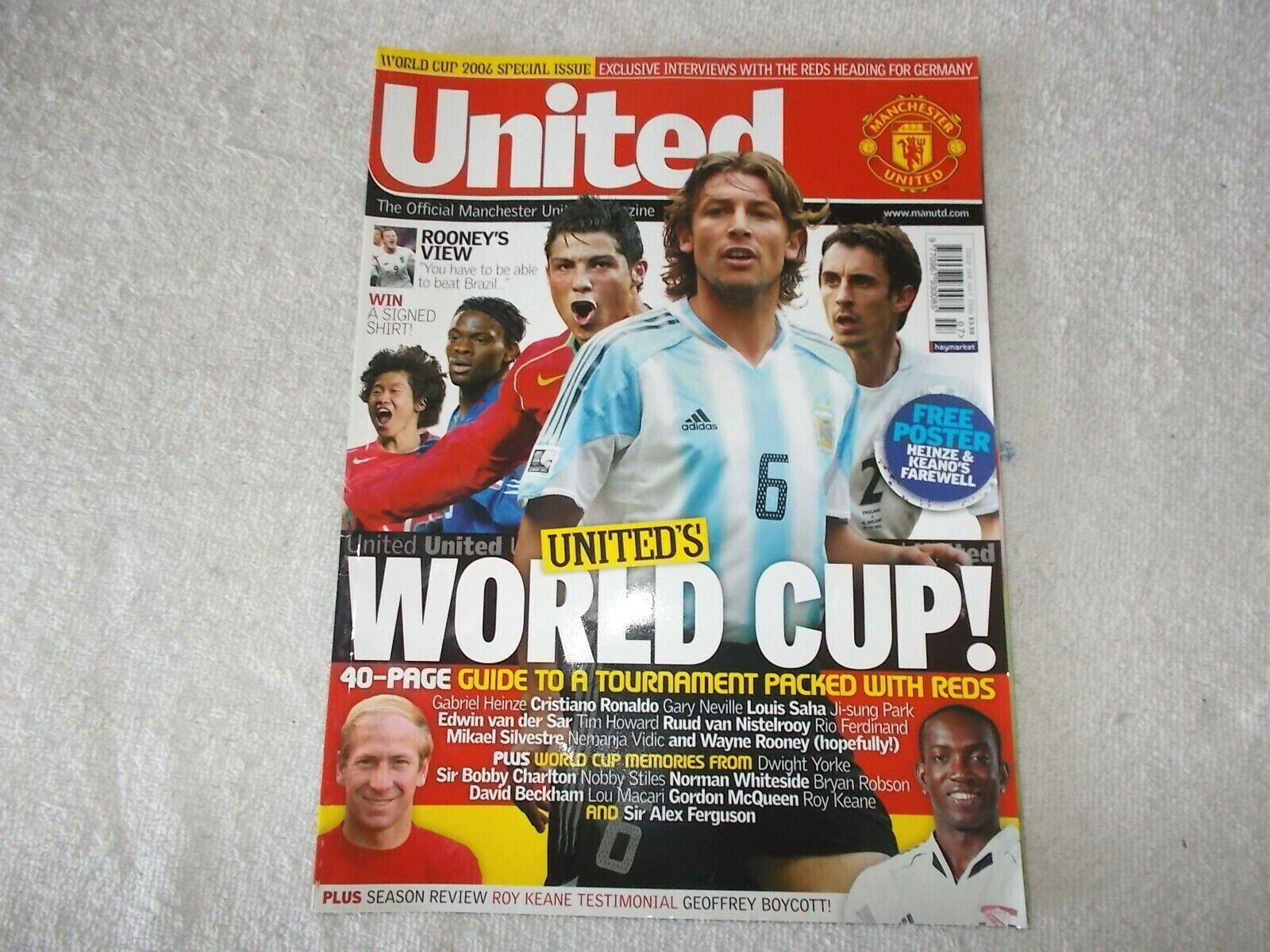 Manchester United Magazine Issue #168 JUly 2006 Heinze Keane World Cup