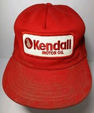 1980s Old Vintage KENDALL MOTOR OIL PATCH SNAPBACK TRUCKER HAT CAP MADE IN USA