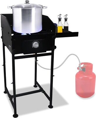 Single Burner Propane Stove - 1,30,000 BTU - with Side Shelf & Wind Panel