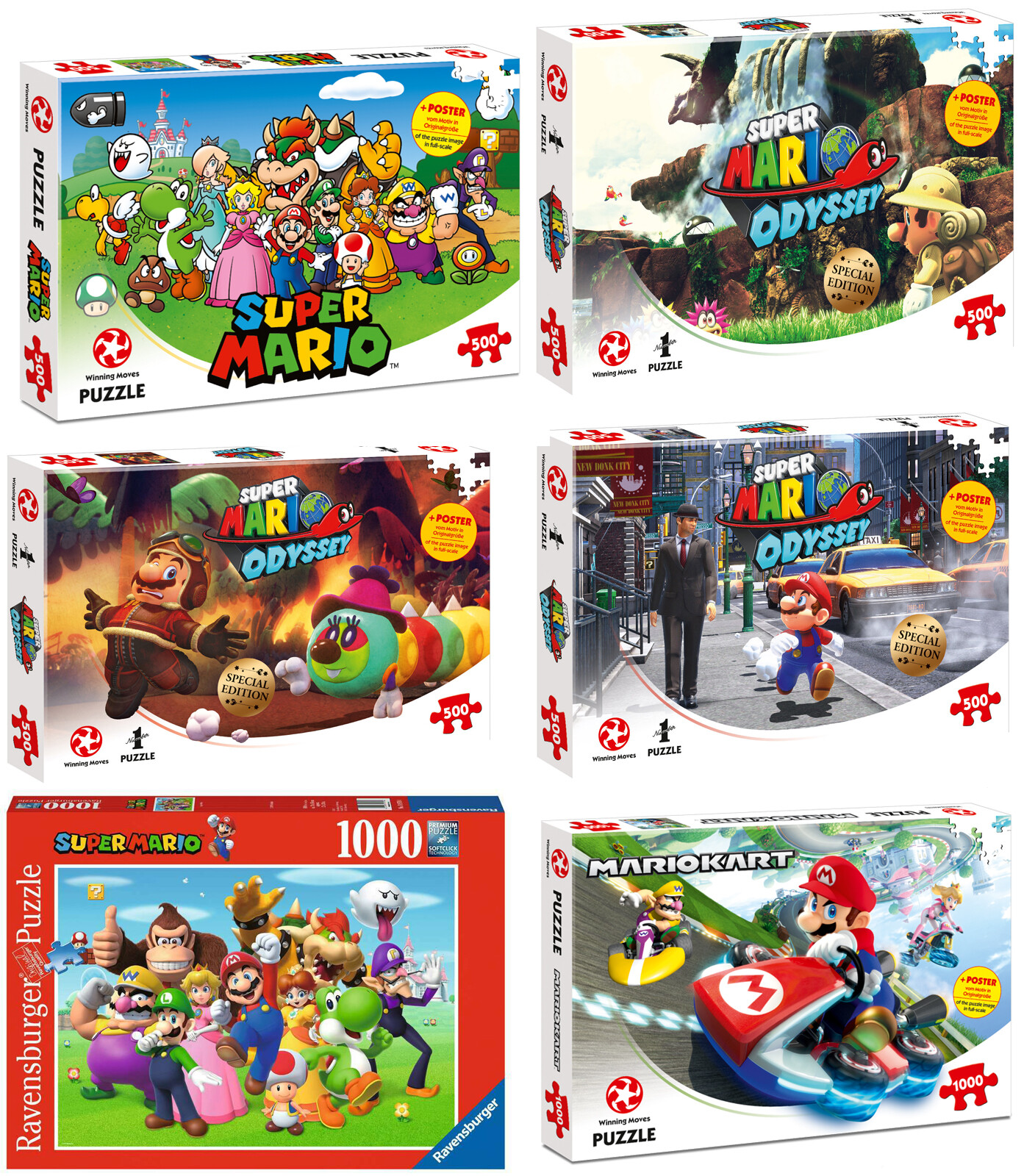 Thumbnail - Super Mario 1000 Teile Puzzles Mit Verschiedenen Themen & Motiven Neu