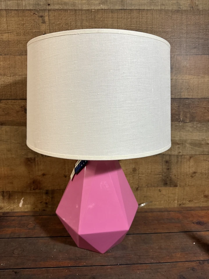 Lámpara de mesa Robert Abbey Delta 1 luz, estilo Schiaparelli rosa mediados de siglo Foto 2 de 4