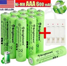 20-2 Pcs AAA Rechargeable Batteries Ni-MH 600mAh Battery Generic AAA/AA Charger