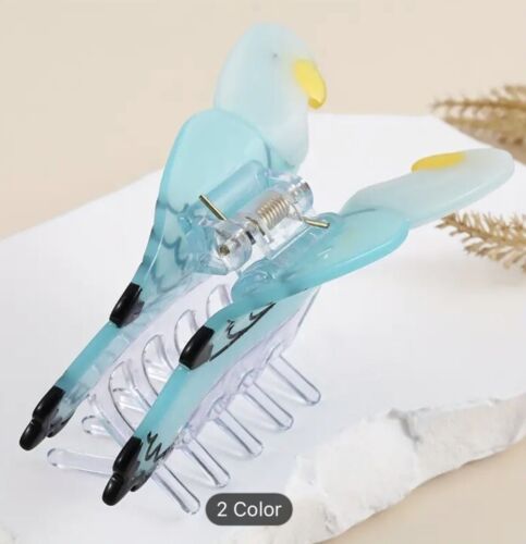 Acrylic Hair Claw Clip Bird Parakeet Blue Bird Animal Shape Design Accessory Fun - Picture 4 of 6