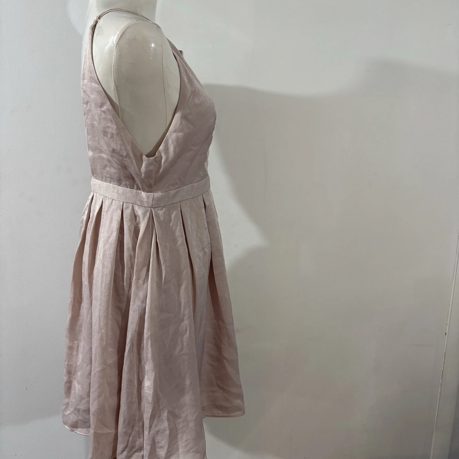 VALENTINO Free People Mini Abito Donna Gabbys Party Tutta la Notte Raso Taglia 6 Rosa Blush