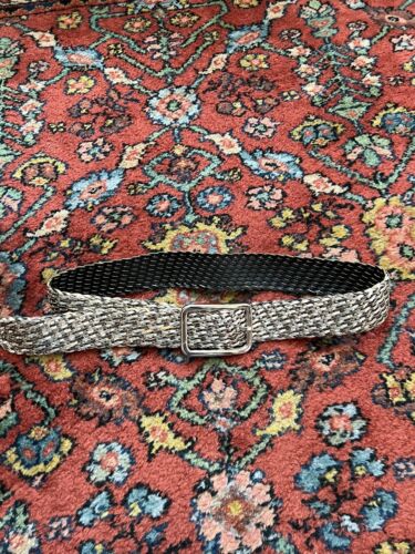 Early 2000’s Black And Silver Braided Belt Women’s Medium 1.75”x40” - Picture 1 of 4