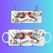 Coffee Mug Christmas Cardinal Bird 3D Cup Coffee Mug Gift Ceramic