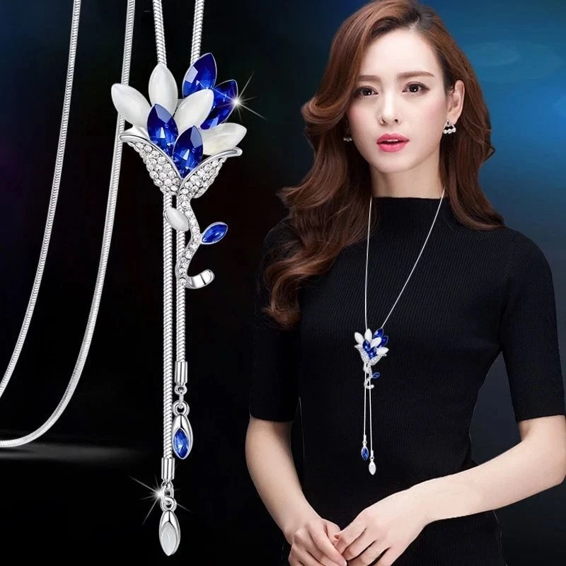 Long Chain Sweater Necklaces Women Fashion Jewelry Accessories