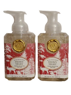 2 Michel Design Works Holiday Christmas Foaming Hand Soap Set SNOWY NIGHT 17.8oz