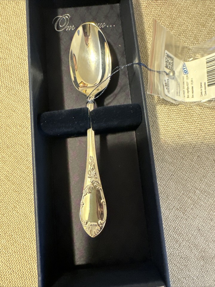 dessert silver spoon new brend in gift box. for newborn baby spoon
