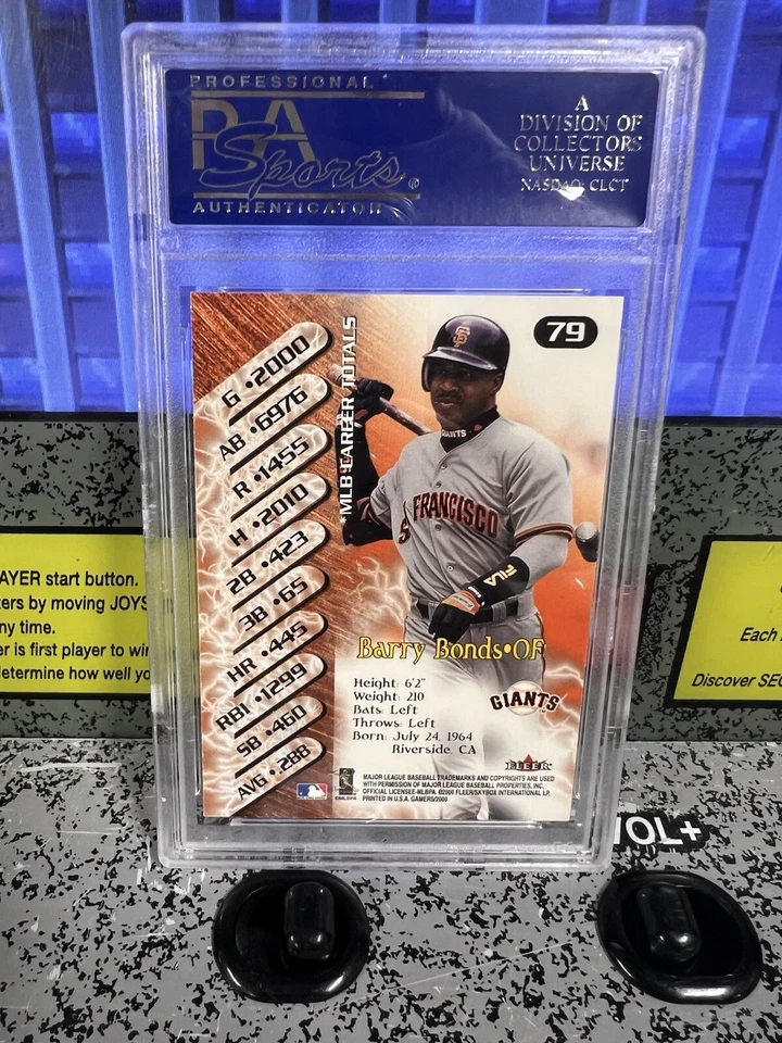 2000 Fleer Gamers Barry Bonds Graded PSA 10 GEM MINT Low Pop SF Giants - Image 2 of 3