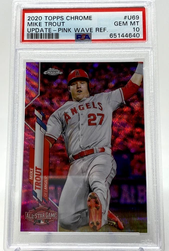 2020 Topps Chrome Mike Trout PINK WAVE REFRACTOR - PSA 10
