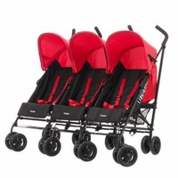 Obaby Mercury Triple Stroller Black Red Obaby Mercury Triple Stroller Black Red