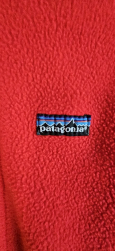 Patagonia De Colección Años 90 NIÑO Talla Rojo Polar Cremallera Completa Chaqueta Bomber 11/12 Talla M Foto 3 de 4