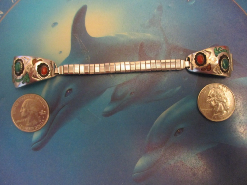 VINTAGE- Ladies Native American Sterling Silver & Turquoise Watch Strap/ Band - Picture 1 of 2