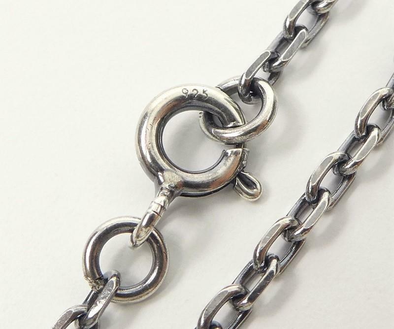Oxidized Sterling Silver Linked Chain Necklace 1.5mm 2mm 3mm 45cm