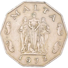 [#1041716] Coin, Malta, 50 Cents, 1972, British Royal Mint, EF(40-45), Copper-ni