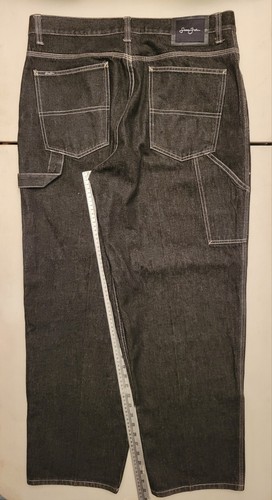 Vintage Sean John Double Knee Jeans 36x32 schwarz Baggy Wide Y2K Rave Diddy Yachty