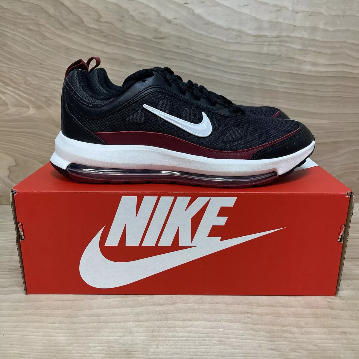 Nike Air Max AP Size 10.5 Mens Black Maroon White Running Shoes eBay