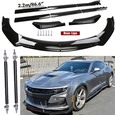 Front Bumper Lip Spoiler Splitter Body Kit+Side Skirt For Chevrolet Chevy Camaro