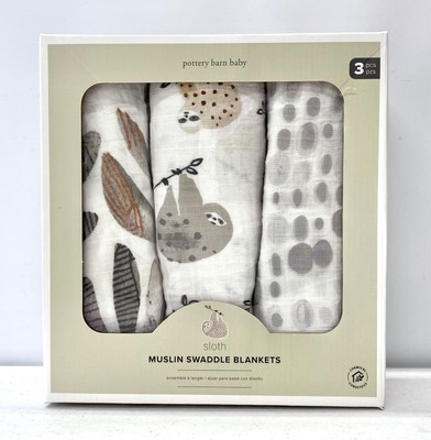 sloth muslin swaddle