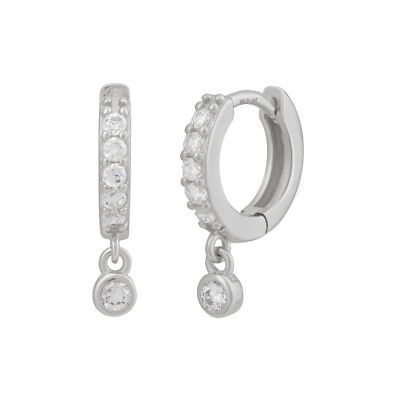cai Creolen 925 Silber rhodiniert Zirkonia Anhänger Damen NEU cai
