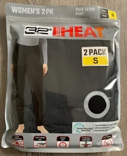 S NIP 32 Degrees Heat Women's 2 Pack Black Base Layer Pants NEW