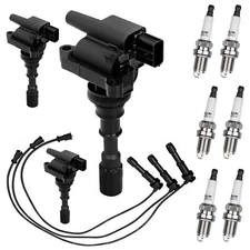 UF431 Ignition Coil Pack & Iridium Spark Plugs & Wire For 03-06 Kia Sorento 3.5L