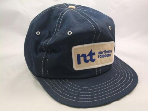 Vintage 1st Northern Telecom Patch Hat Dark Blue Snapback Baseball Cap - Picture 1 of 10