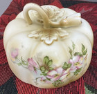 Vintage Hand Painted Floral Ceramic Covered Nippon Butter Dish Exquisite Detail — photo 5
