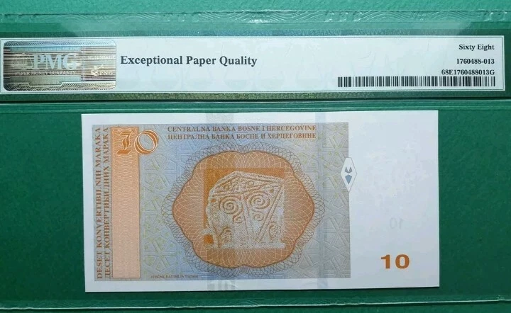2017 Bosnia & Herzegovina 10 Convertible Maraka PMG68 EPQ SUPERB GEM UNC  - Image 2 of 2