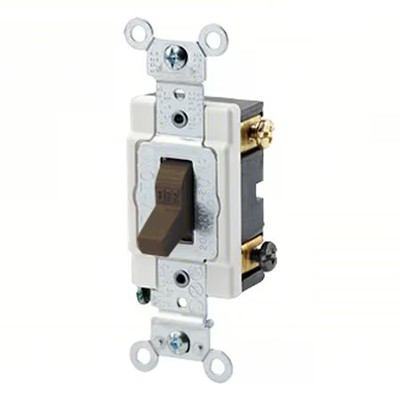 Leviton 1222-S Wallswitch, 1Hp, Toggle, 20A, Brown, Pk10