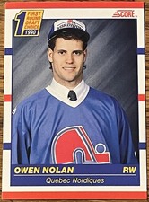 Owen Nolan 1990-91 SCORE Rookie Card #435 Quebec Nordiques NHL RC Free Shipping