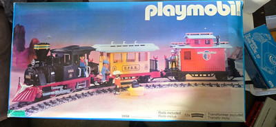 Vtg 1988 Playmobil 3958 Small Western Train Set SEARS EXCLUSIVE - Working G-Scl