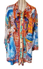 Antica Sartoria by Giacomo Cinque Beaded Tropical Tunic Dress Womens L/XL